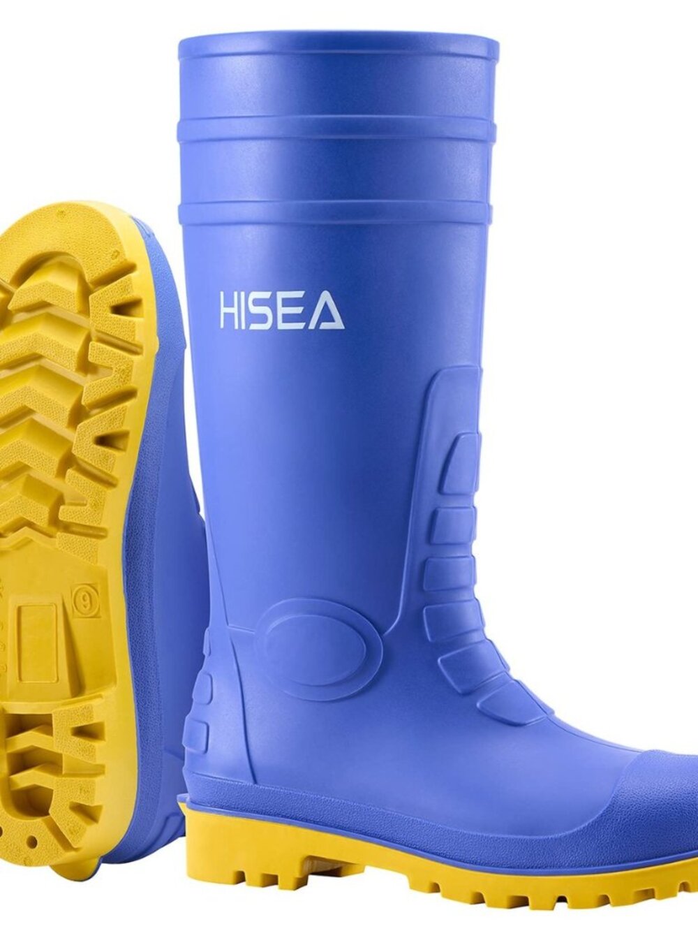 Men's Steel-Toe Rain Boots, Rubber Boots Waterproof Slip Resistant